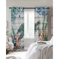 thumbnail image 4 of Sea Turtle Coastal Kitchen Curtains Summer Nautical Starfish Coral Grey Wooden Cafe Short Curtains for Bathroom Blackout Window Curtain Small Window Treatment Drapes for Bedroom Living Room 42"x45"x2, 4 of 9