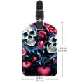 thumbnail image 6 of Square 2Pack PU Leather Couple Skulls Cruise Luggage Tag with Privacy Cover and Name ID Tag for Travel Handbags Backpacks Luggage Tags, 6 of 6