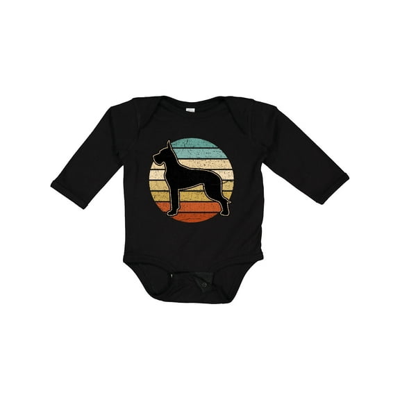 Inktastic Great Dane Dog Retro Sunset Boys or Girls Long Sleeve Baby Bodysuit