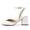 White, variant on Women Split Tabi Toe Mary Jane Pumps, Crackled Faux Leather T‑Strap Ankle Buckle Block Heel Backless Dress Heels For Party Club