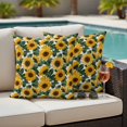 thumbnail image 5 of Sunflowers Pillow Covers 2 Pack Country Watercolor Yellow Sunflower Floral Leaf Plant Pillowcase Waterproof Outdoor Throw Pillow Cover for Patio Garden Square Cushion 24”x24”, 5 of 9