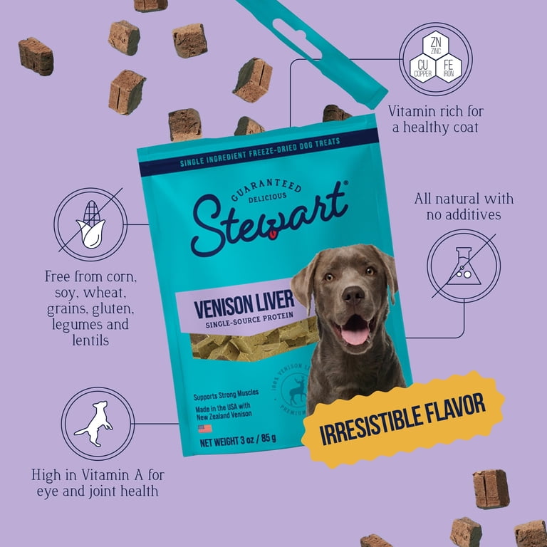 Stewart Freeze-Dried Venison Liver Dog Treats, 50 Pieces, 3 oz photo 4