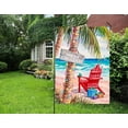 thumbnail image 4 of Beach Time Merry Christmas Chair Palm Tree Xmas Gift Ocean Sea Coastal Garden Yard Flag 12"x 18" Double Sided Polyester Welcome House Flag Banners for Patio Lawn Outdoor Home Decor, 4 of 6