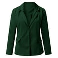 thumbnail image 2 of Yindaity Blazer jackets for women Women's Solid Color Button Pocket Recreational Long Sleeve Suit Coat Tops (Green,2XL), 2 of 5