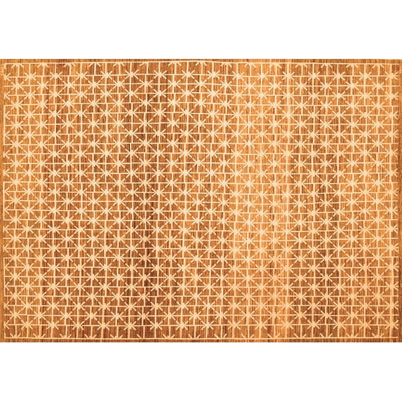 Ahgly Company Indoor Rectangle Abstract Orange Contemporary Area Rugs, 8' x 10'