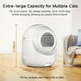 thumbnail image 4 of Self-Cleaning Automatic Cat Litter Box, APP Control, Odor Removal, Safety Protection, Includes Garbage Bags, Ideal for Multiple Cats, 4 of 10