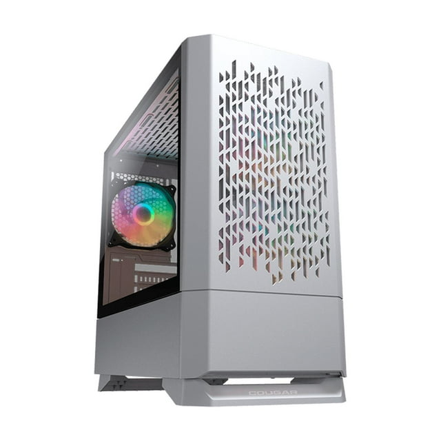Gabinete Gamer Cougar MG140 Air RGB Cristal templado Mini ITX 3 FAN Blanco 385JM80.0002