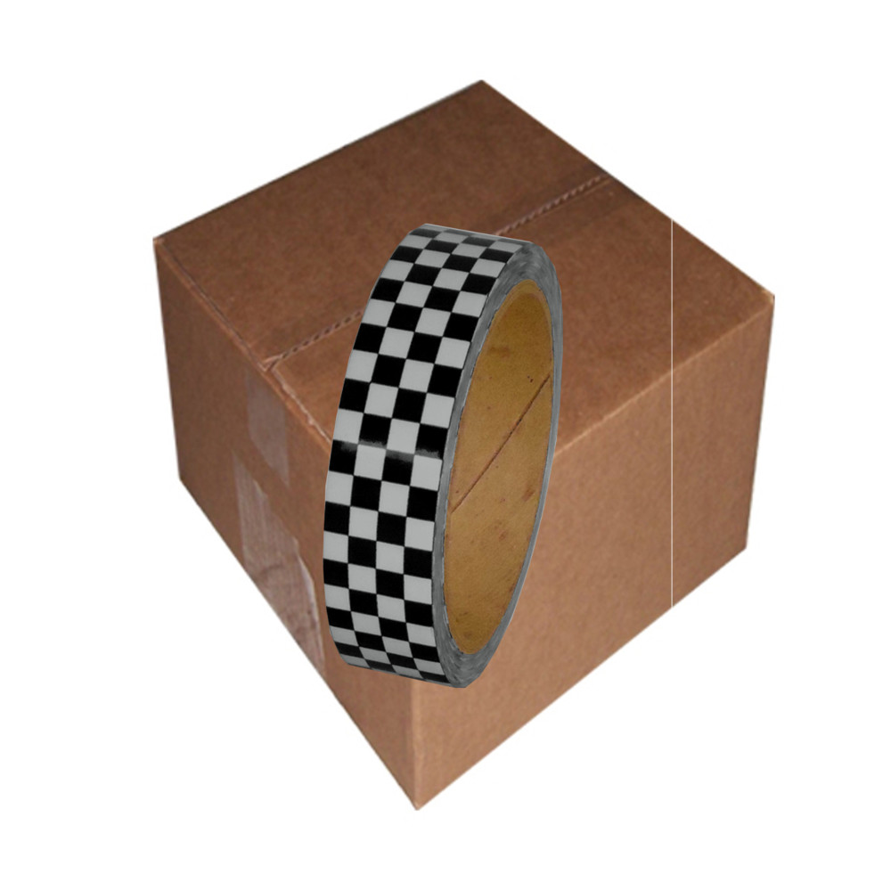 Laminated Checkerboard Outdoor Vinyl Tape 1" X 18 Yard Roll Gray / Black (24 Roll / Case)