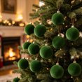 thumbnail image 6 of JJV 9 Pcs Velvet Christmas Ball Ornaments, 3.15 Inch Flocked Shatterproof Xmas Tree Decor, Solid Color Christmas Balls Hanging Ornaments, 6 of 8