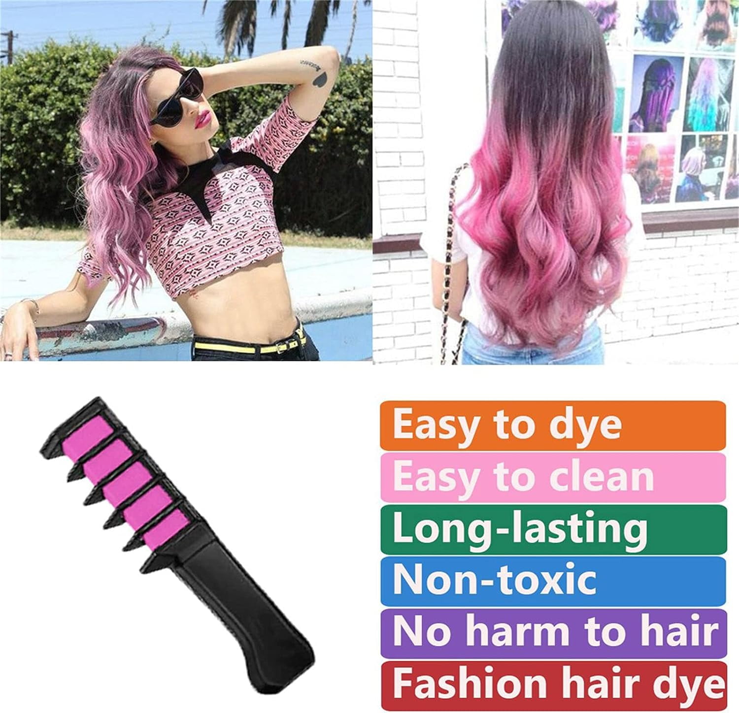 Temporary Hair Dye, Hair Dye Glow in the Dark Paint Can Dye More 55% Hair  Than Hair Chalk on Christmas, Birthday and Music Festival Party Supplies,  Gifts for Girls and Boys