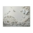 thumbnail image 2 of Abstract 3D White Background With Small And Large Flowers And Butterflies Oil Painting Canvas Wall Art for Home Decor Ready-to-Hang, 2 of 13