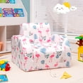 thumbnail image 2 of Topbuy 3-in-1 Convertible Kids Sofa Multifunctional Toddler Lounger Upholstered Chair Couch Pink, 2 of 6
