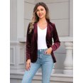 thumbnail image 5 of IDOPIP Women's Velvet Blazer Jacket Long Sleeve Open Front Cardigan Coat Business Office Blazer with Pockets, 5 of 10