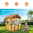 thumbnail image 3 of Uhomepro Outdoor Playhouse for Kids Ages 3-8, Wooden Playhouse with Working Door & Windows | Pretend Play House for Backyard, Garden & Yard, 3 of 8