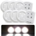 thumbnail image 1 of Fosmon Wireless LED Puck Light 6 Pack with Remote Control, Under Cabinet Lighting for Kitchen Closet Bedroom Bathroom, 1 of 9