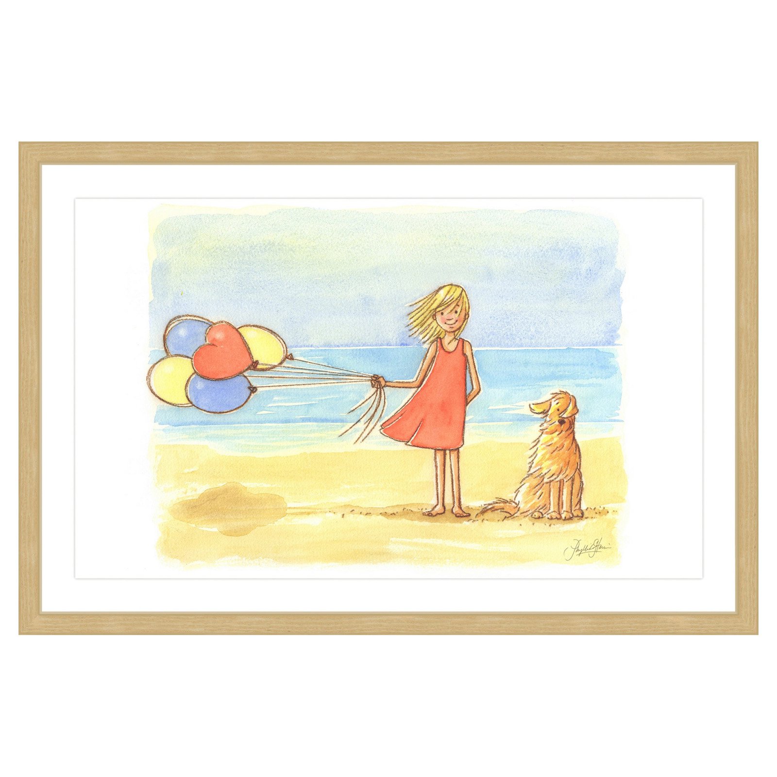 Marmont Hill - "Windy Beach" by Phyllis Harris Framed Painting Print