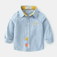 thumbnail image 2 of ZACPNCV Boys Linen Button Down Dress Shirt Kids Long Sleeve Shirts Tops Light Blue 6-7 Years, 2 of 7