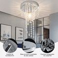 thumbnail image 2 of Lámpara de Techo Colgante Led Moderna Decorativa De Cristal Base Plata, 2 of 5