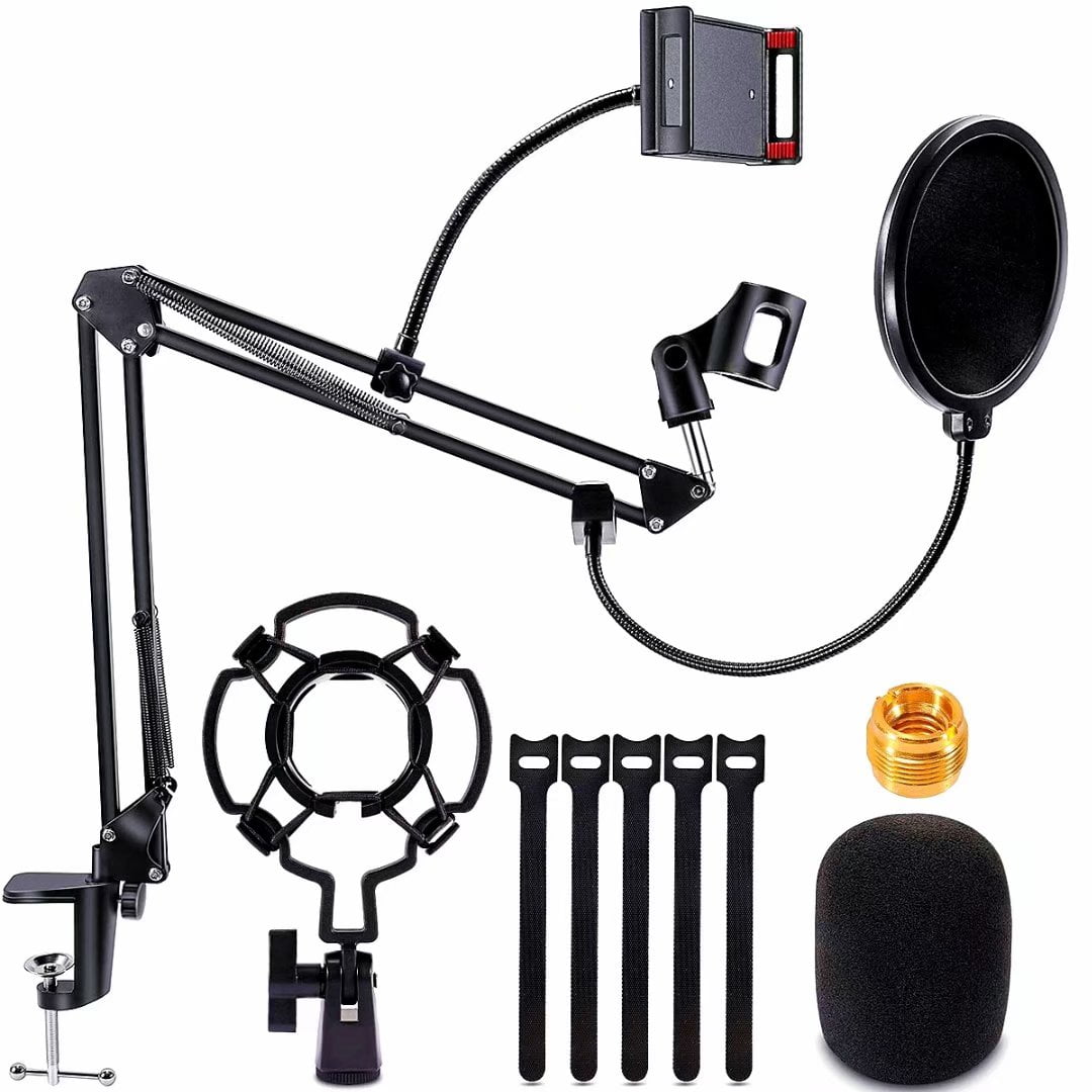 Microphone Stand, Mic Boom Arm Desk Adjustable Suspension Boom Scissor Arm for Blue Yeti Snowball & Other Mics Professional Streaming, Voice-Over, Recording, Games - Walmart.com