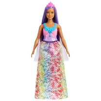 Barbie Dreamtopia Royal Doll with Curvy Body & Purple Hair in Removable Skirt, Shoes & Headband