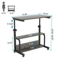 thumbnail image 2 of Tribesigns Small Portable Desk Side Table with Wheels, Height Adjustable C Table for Couch Bed Gray, 2 of 7