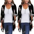 thumbnail image 2 of Women's Floral Loose Kimono Cardigan Boho Chiffon Coat Jacket Blouse High Quality Great For Party Daily Beach Fashion, 2 of 8