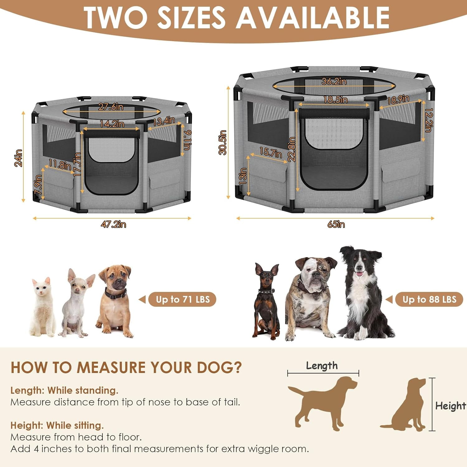 Dog Playpen Crate Size For Miniature Dachshund Panel XL Large Pet - Main Image