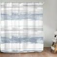 thumbnail image 2 of Abstract Striped Shower Curtain Modern Aesthetic Minimalist Geometric Simple Neutral Watercolor Painting Fabric Waterproof Polyester 12 Pack Hooks Blue Grey 84Wx72H Inches Bathroom Decor, 2 of 6