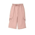 thumbnail image 5 of ZACPNCV Girls Capri Pants Elastic Waist Straight Leg Drawstring for Kids Summer Pants with Pockets Pink 13-14 Years, 5 of 7