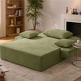 thumbnail image 6 of LLappuil Chaise Lounge Chair Indoor, Corduroy Boneless Sofa Bed with Cup Holder, Deep Seat Sleeper Couch Reading Chairs, Cloud Sofas Couches for Living Room, No Assembly Required Green, 6 of 7