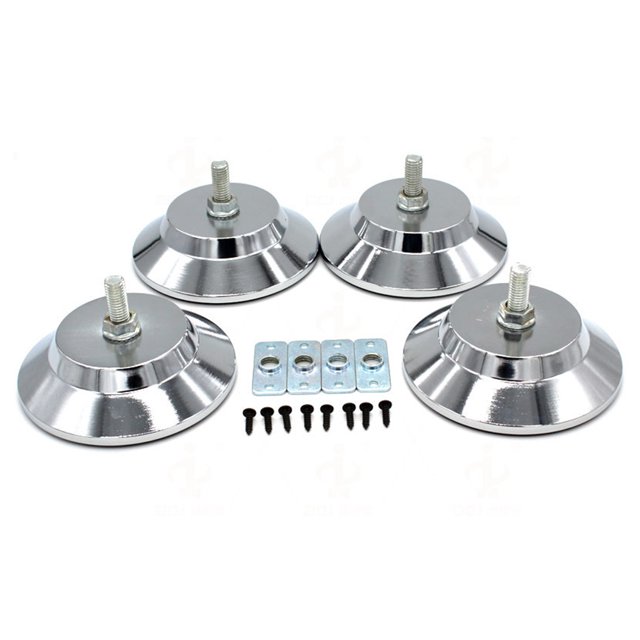 bedienty 4 Pieces Metal Pool Desk Leg Leveler Detachable Anti-rust Height Adjustable Billiards Table Foot Mat Accessories