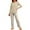 Beige, variant on xaoyunyn Girl's Plaid Pant Sets Spring Fall Casual Basic Solid Color Crewneck Long Sleeve Tops 3-12 Years