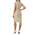 thumbnail image 3 of INSPIRE CHIC Women's Dress Sleeveless Notched Lapel Double Breasted Belted Work Office Blazer Dresses L Khaki, 3 of 6