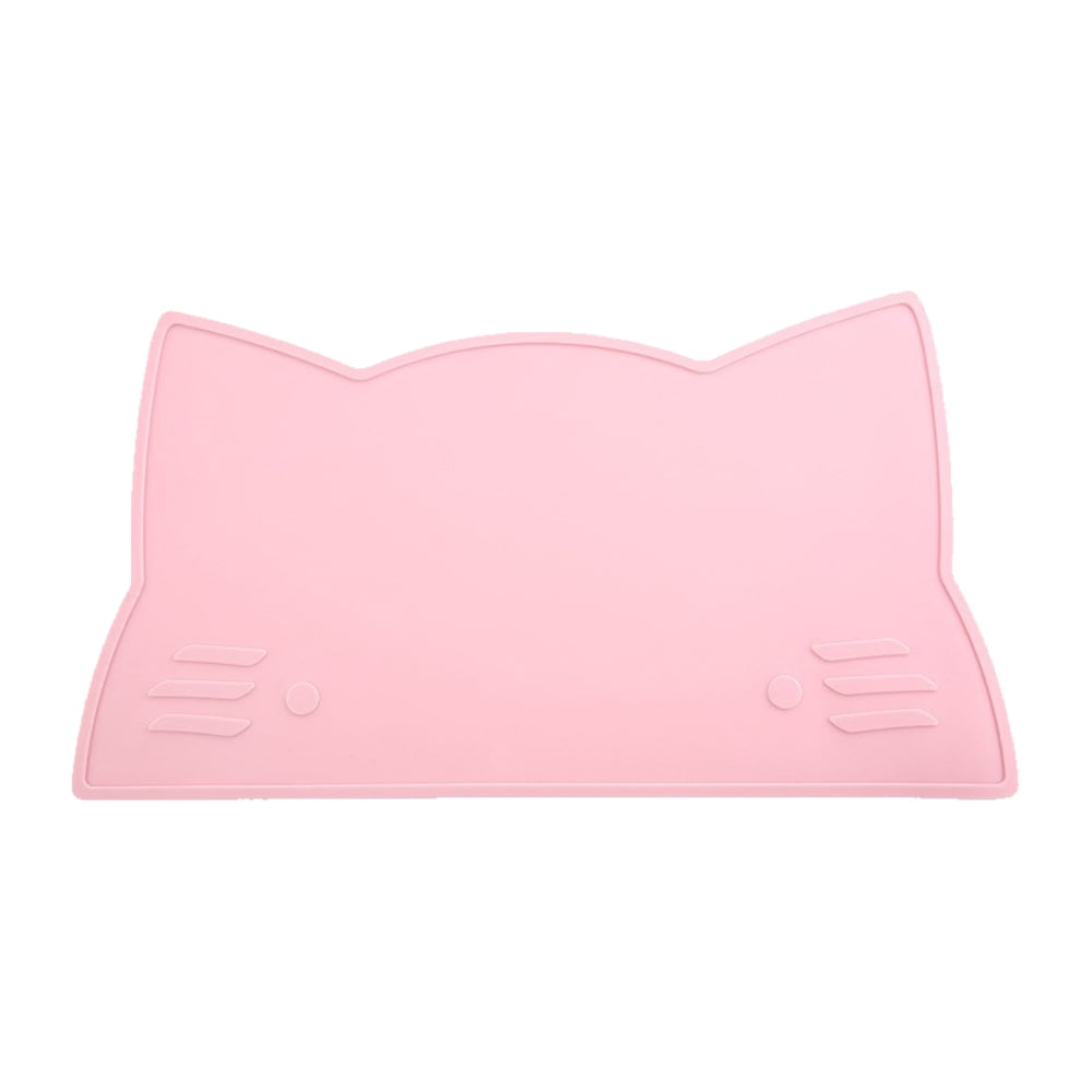Cat Food Mat, Silicone Waterproof Non Slip Pet Mat, Raised Edge Cat