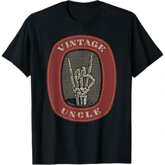 Funny Uncle Vintage Graphic Skeleton Hand T-Shirt