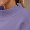 thumbnail image 4 of Oversized Mockneck Sweatshirt Women Thermal Fleece Pullover Cute Trendy Sweat Shirts Y2k Mock Neck Sweatshirts for Women Purple L, 4 of 7