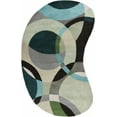 thumbnail image 3 of Hauteloom Wyocena Wool Living Room, Bedroom Area Rug - Modern - Black, Blue - 6' x 9'-Kidney, 3 of 9