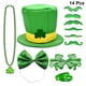 thumbnail image 2 of 1 juego de collar de cuentas para fiesta, bigote, gafas de trébol, pulsera de regalo, sombrero de pajarita de trébol, suministros para fiesta del Día de San Patricio, accesorios de decoración para f, 2 of 5