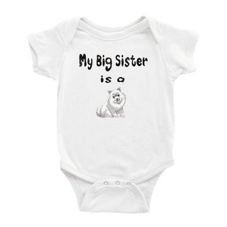 

Big Sister Is A Samoyed Dog Funny Baby Bodysuit