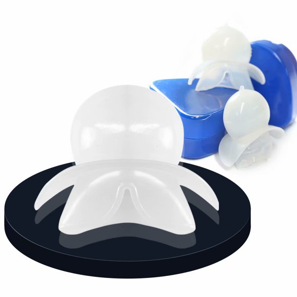 2-Pack Anti Mouth Snoring Tongue device, Clear Soft Silicone Tongue Case Cover Gets a Quiet Sleep