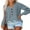 Dusty Blue, variant on Mialoley Women Loose Style Sweater, Solid Color Long Sleeve V-neck Knitwear