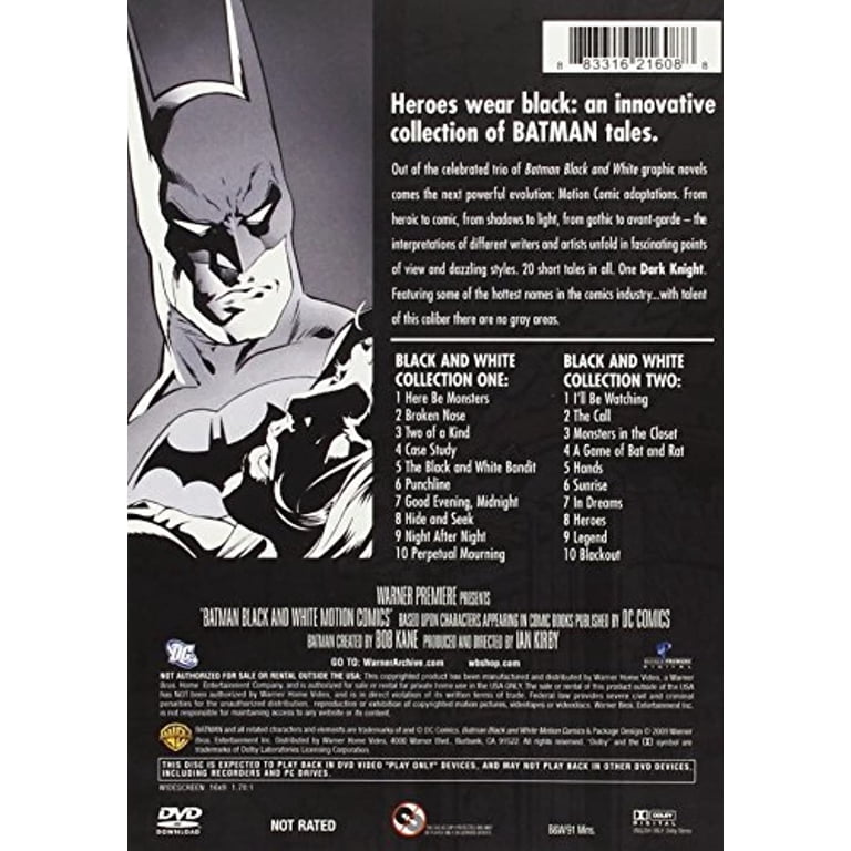 Warner Bros., Batman Black and White Motion Comics Collections 1