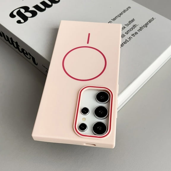 Magnetic Slim Fit for Samsung Galaxy S25 Ultra Case, Compatible with Mag-Safe, Lightweight Matte Anti-Scratch Hard Drop Protection Cover Phone Case for Samsung Galaxy S25 Ultra, Pink