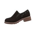 thumbnail image 3 of Willtoo Ankle Boots for Women Low Heel Suede Platform Heeled Short Booties Chunky Heel Side Zipper Round Toe Lug Sole Fall Boots Non Slip Outdoor Walking Shoes Black, 3 of 5