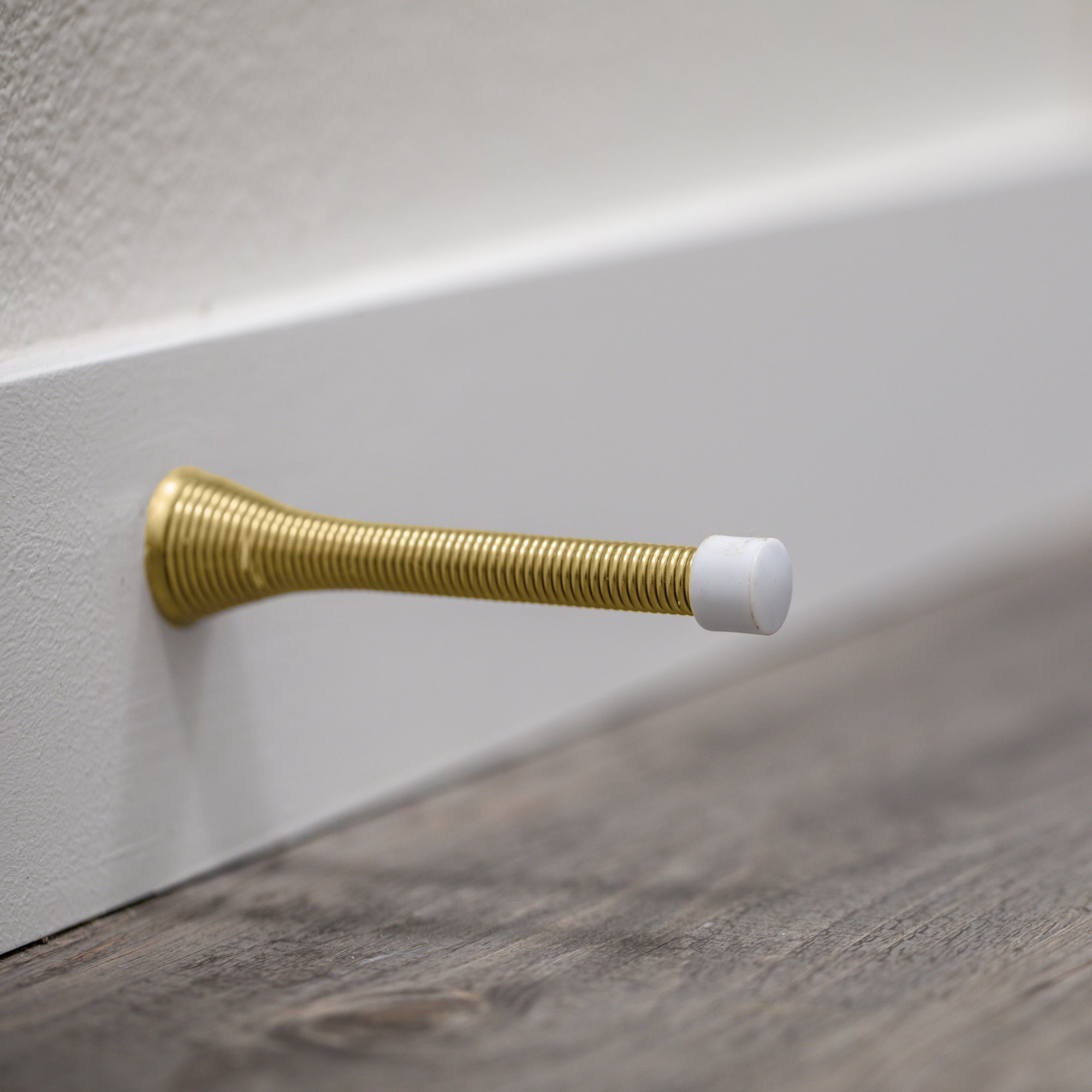 Design House 20-Pack Spring Door Stop Wall Protector with Rubber Tip, Polished Brass