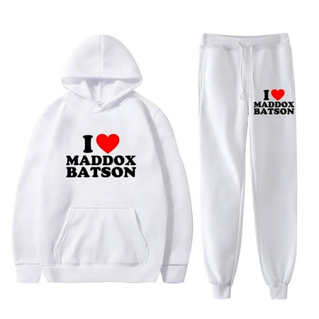 I Love Maddox Batson Hoodies Jogger Pants Set Cosplay Women Men Fashion Streetwear Sweatshirts