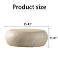 thumbnail image 6 of YIYADO 35.43" MgO Round Centre Coffee Table Vintage Faux Stone Sofa Pre-Modern Coffee Tables for Living Room Office Apartment,Beige, 6 of 6