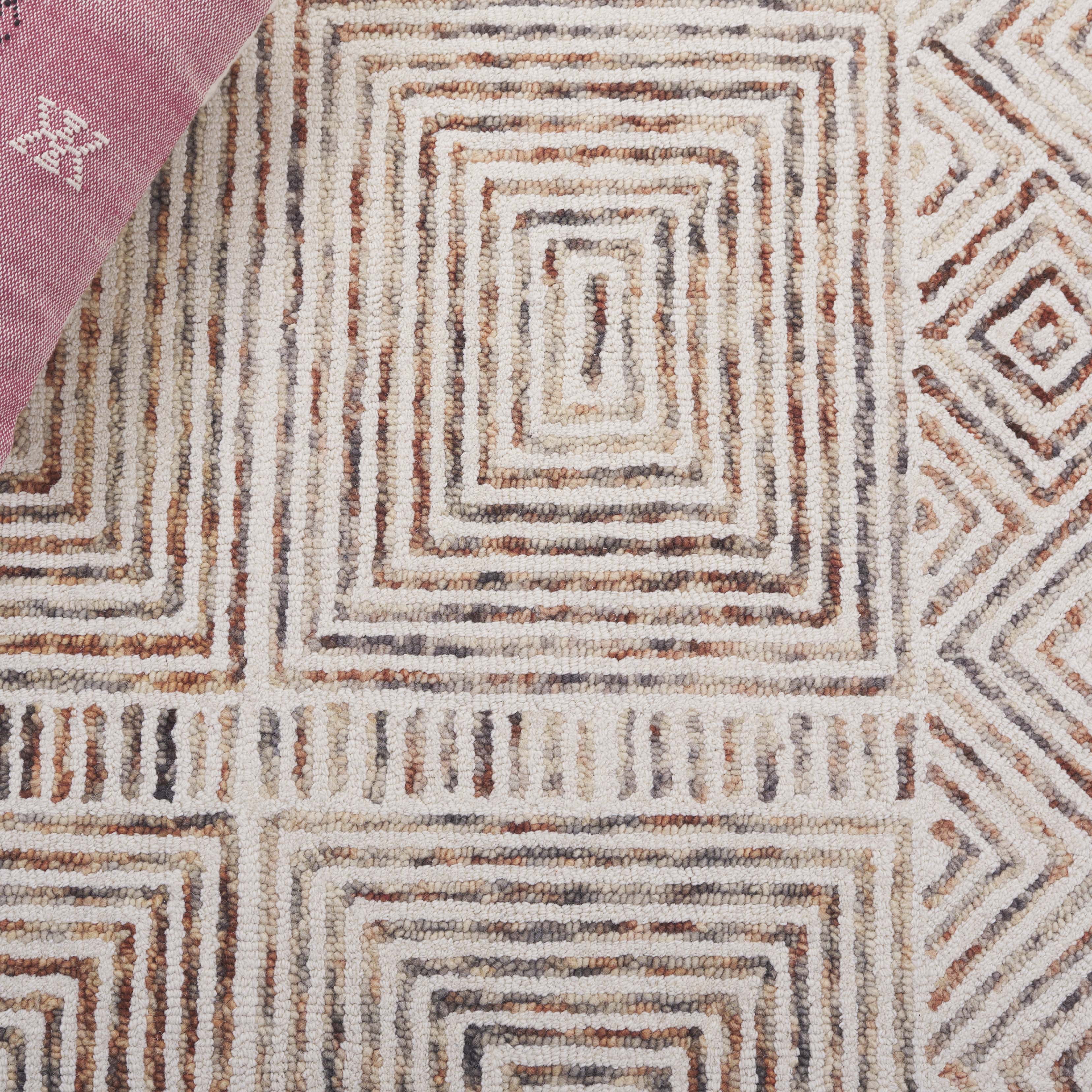 SAFAVIEH Metro Dominic Geometric Area Rug, Ivory/Rust, 5' x 8'