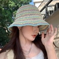 thumbnail image 3 of SikaFu Straw Fisherman Hat Girls Summer Breathable Face, Face, Small Bucket Hat, Big Hat, Sun Sunscreen Sunscreen, Seaside Grass Hat, 3 of 5