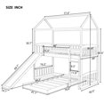 thumbnail image 2 of Espresso Twin Over Twin House Bunk Bed with Slide, 2 of 7